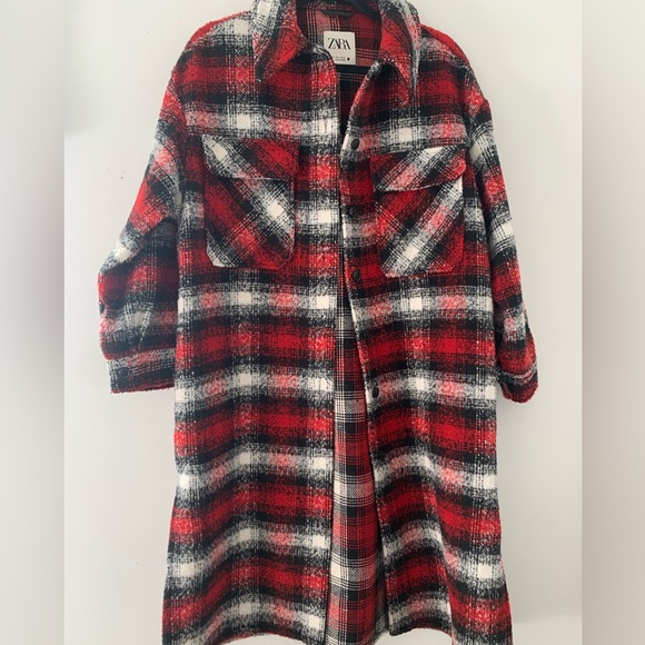 ZARA long plaid shacket s - Picture 7 of 10